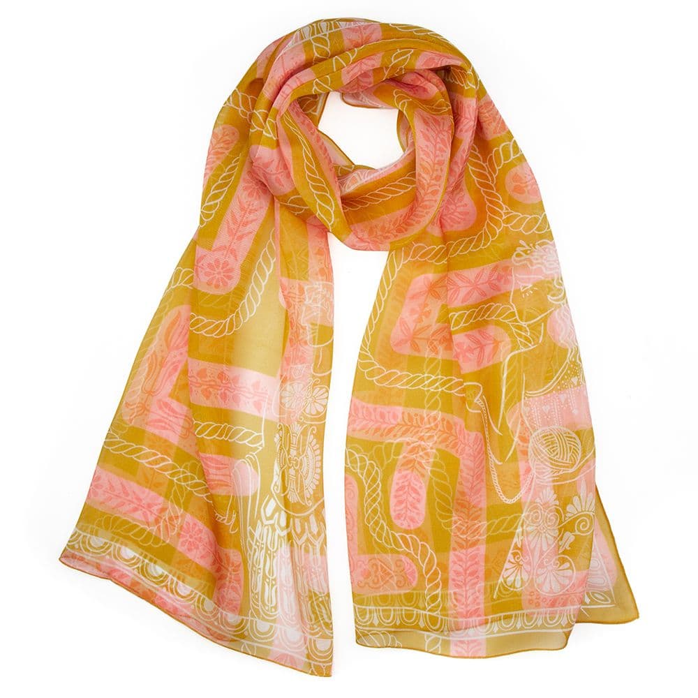 Maison Malfroy Ariadne’s Thread silk chiffon scarf — product photo (official shop)