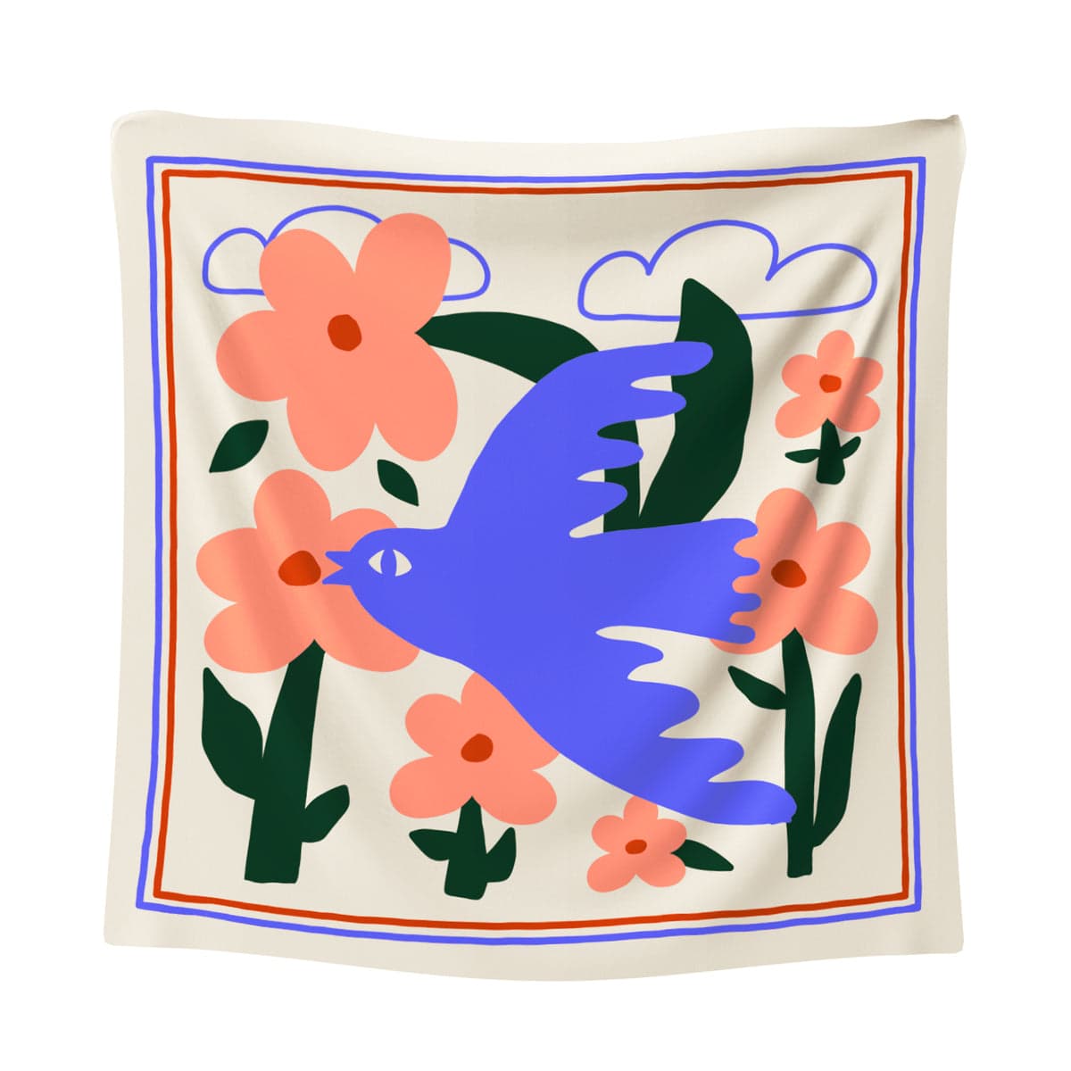 Studio Arde bird motif silk scarf — product photo (official shop)